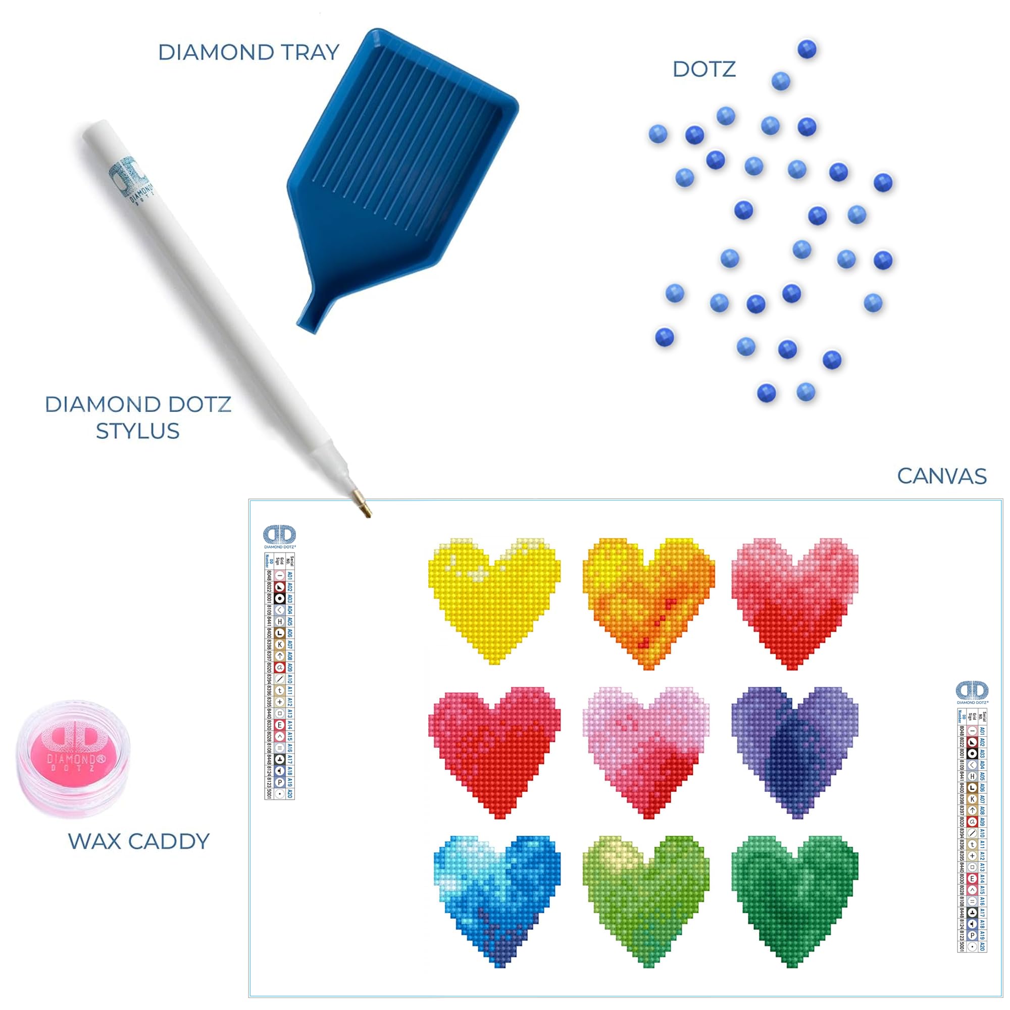 Amazon.com: DIAMOND DOTZ Love Rainbow Hearts Diamond Painting Kits